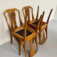 4 walnut burl wood chairs from the 1920s Art Nouveau period.