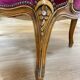 Vintage Louis XV style bergère / cabriolet armchair – Carved wood velvet