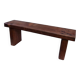 Brutalist wooden bench made of solid oak beam.