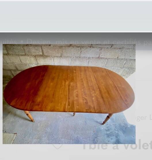 Drop-leaf table in cherry wood.