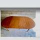 Drop-leaf table in cherry wood.