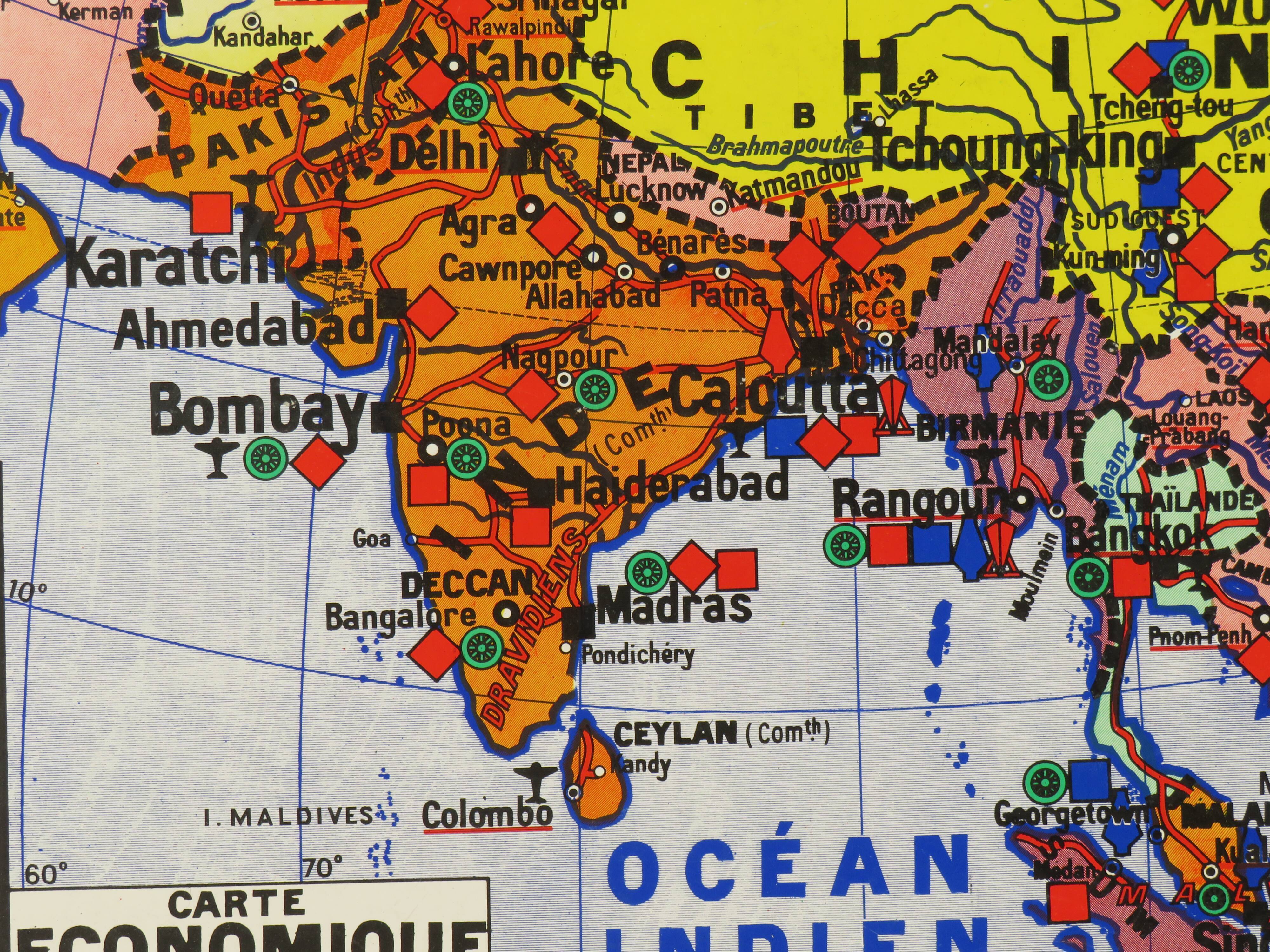 Old school map Asia No.22 - Jean Brunhes collection