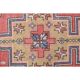 Vintage Turkish Oushak handmade wool cotton pink area rug 131x253