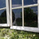 Lot of 4 oak windows H141xL112/117cm old small panes