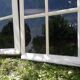 Lot of 4 oak windows H141xL112/117cm old small panes