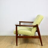 GFM-64 armchair, design by Edmund Homa from the 70s, yellow lemon lime