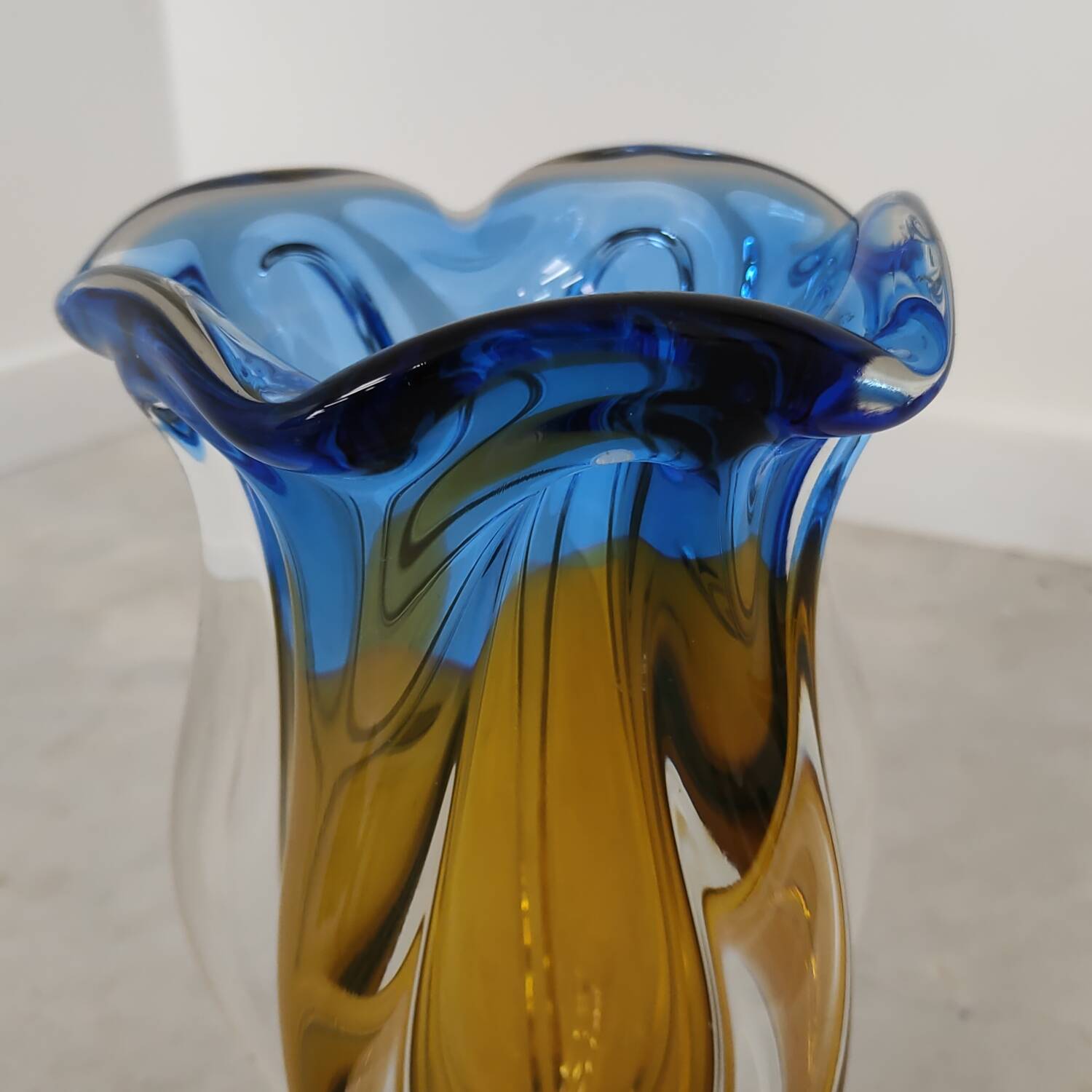 Organic vase by Josef Hospodka for Chribska Sklarna, Czechoslovakia, 1960