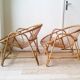 Pair of rattan basket armchairs