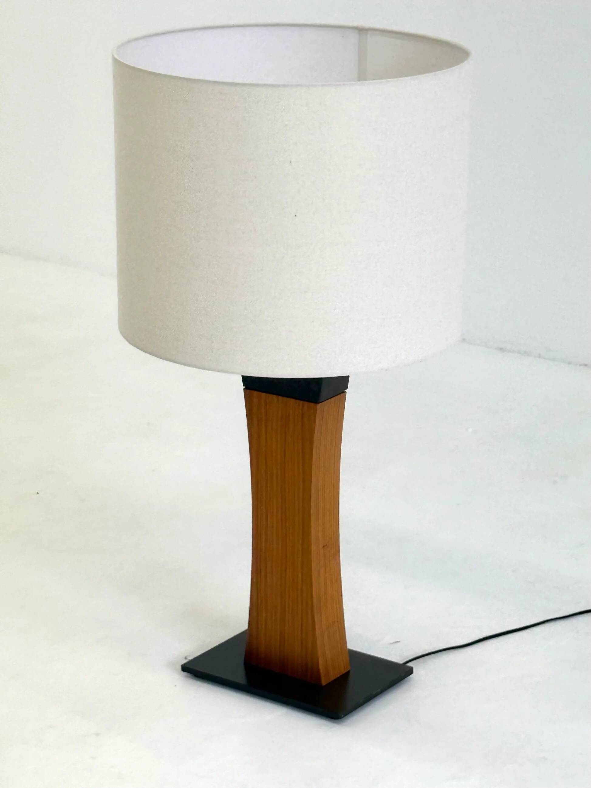 Italian mid-century teak table lamp
