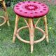 4 tabourets en rotin et housses en crochet