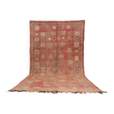 Tapis marocain vintage en terre cuite 206 x 370 cm - Tapis en laine berbère fait main