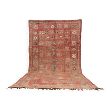 Terracotta Vintage Moroccan Rug 206 x 370 cm - Berber Wool Rug Handmade