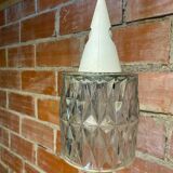 Antique Pendant Light Molded Glass 70s Vintage