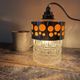 Set of vintage electric chiseled glass lamps