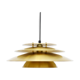 Danish pendant lamp in fully golden brass 60's
