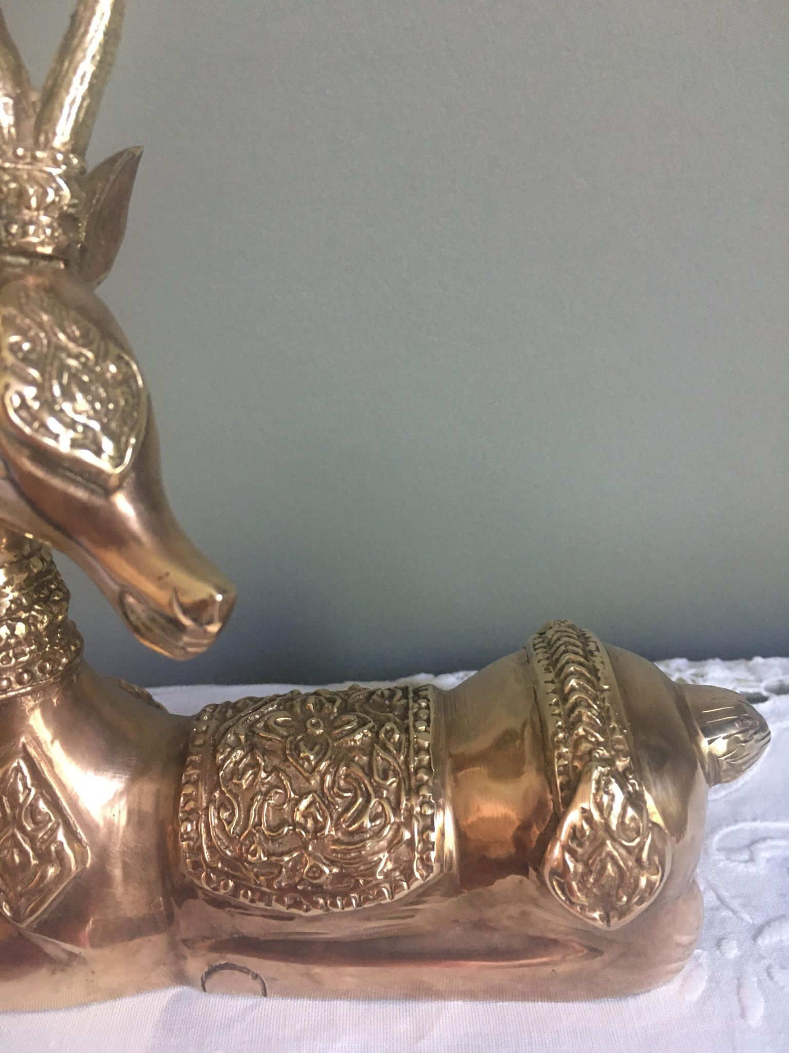 Vintage brass royal deer