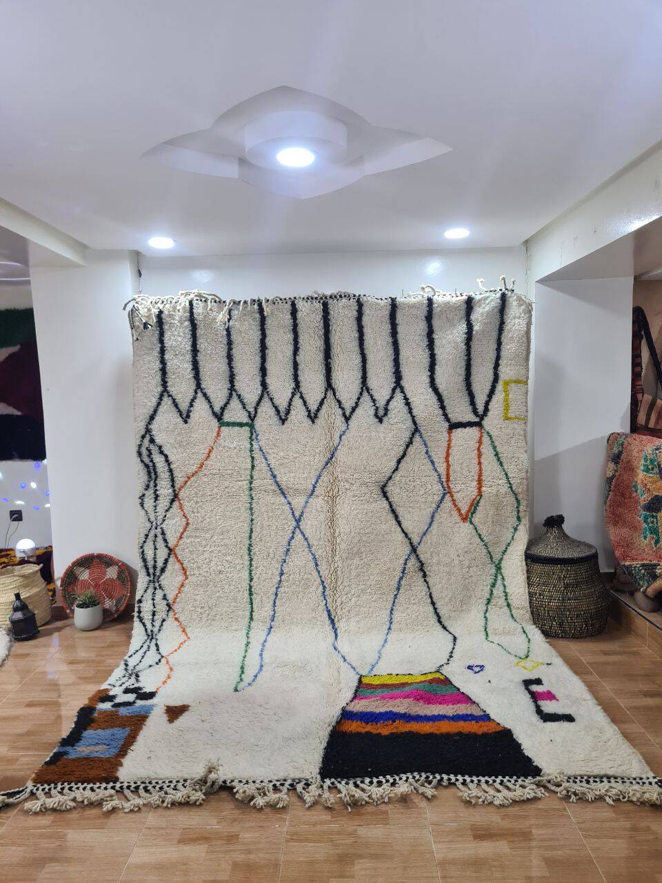 Handmade wool Berber rug 300X200 cm