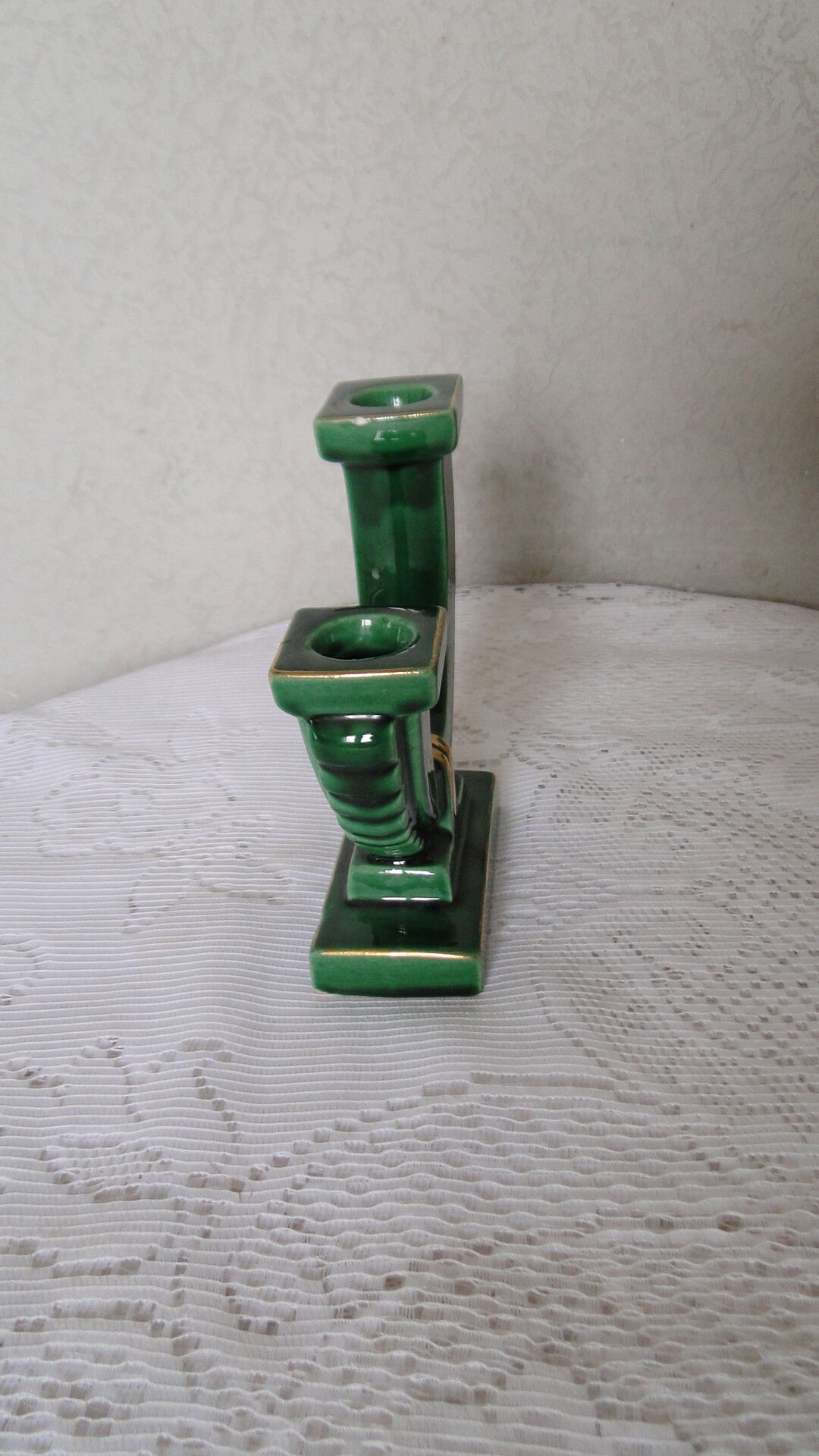 2-spoke art deco candle holder