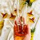 Lot de 8 flûtes champagne vintage verre ambré