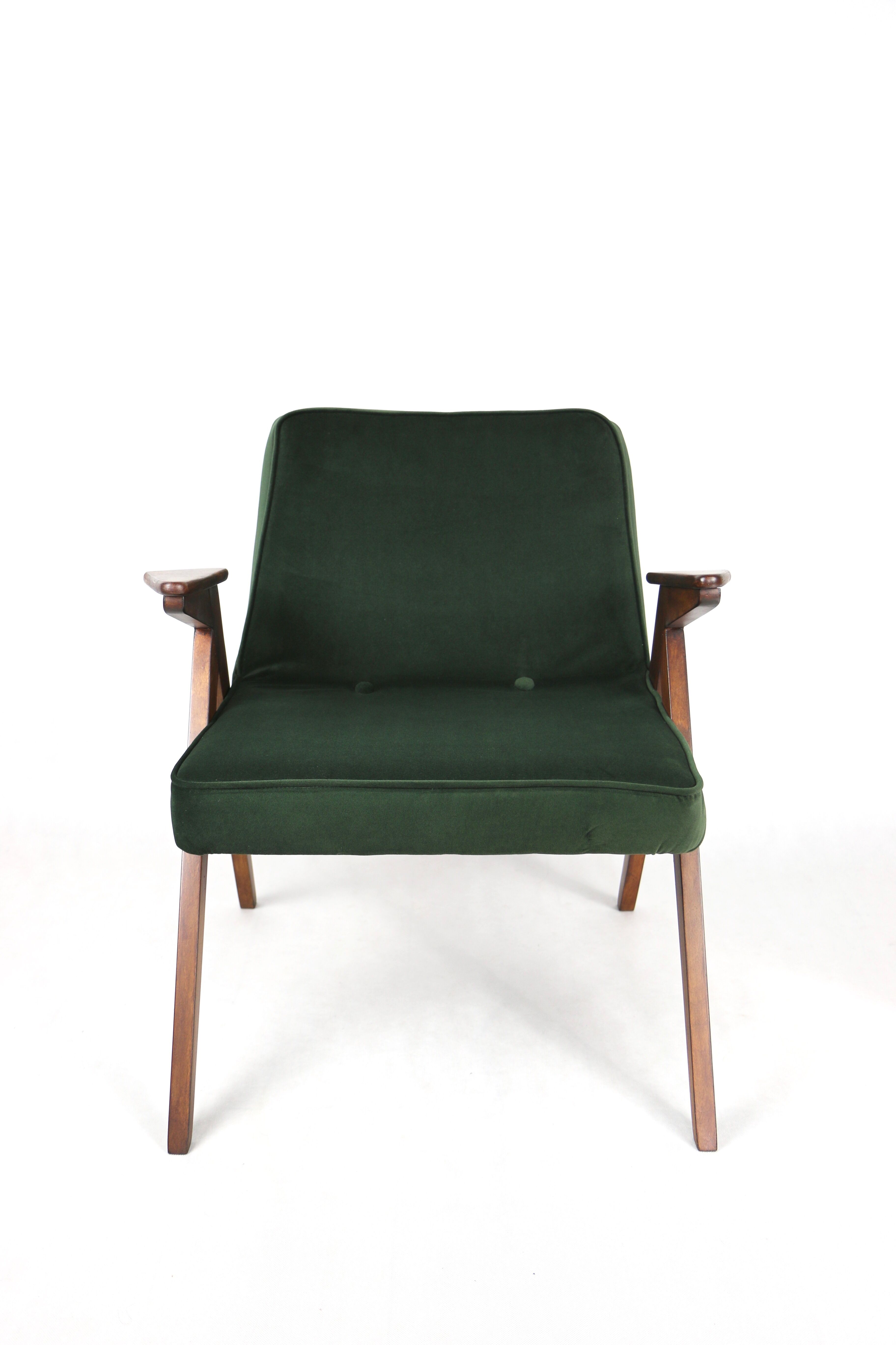 Green Olive Bunny Armchair by Józef Chierowski, 1970s