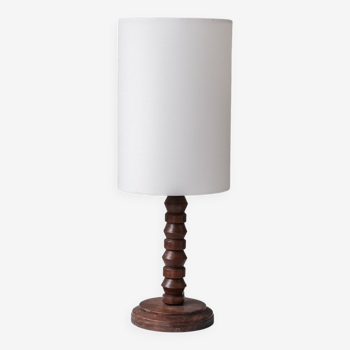 Lampe de table en chêne tourné