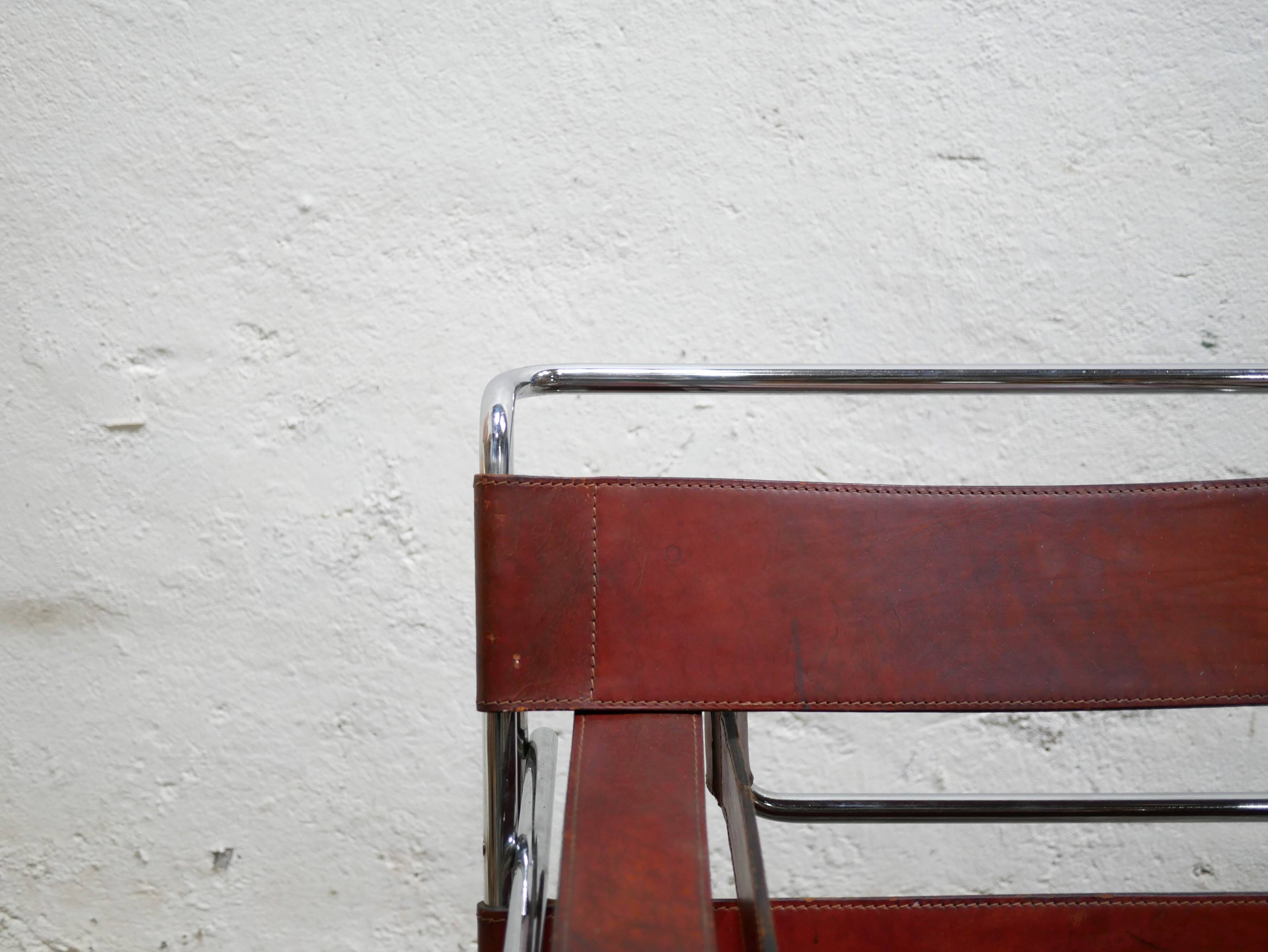 Fauteuil Wassily B3 vintage par Marcel Breuer