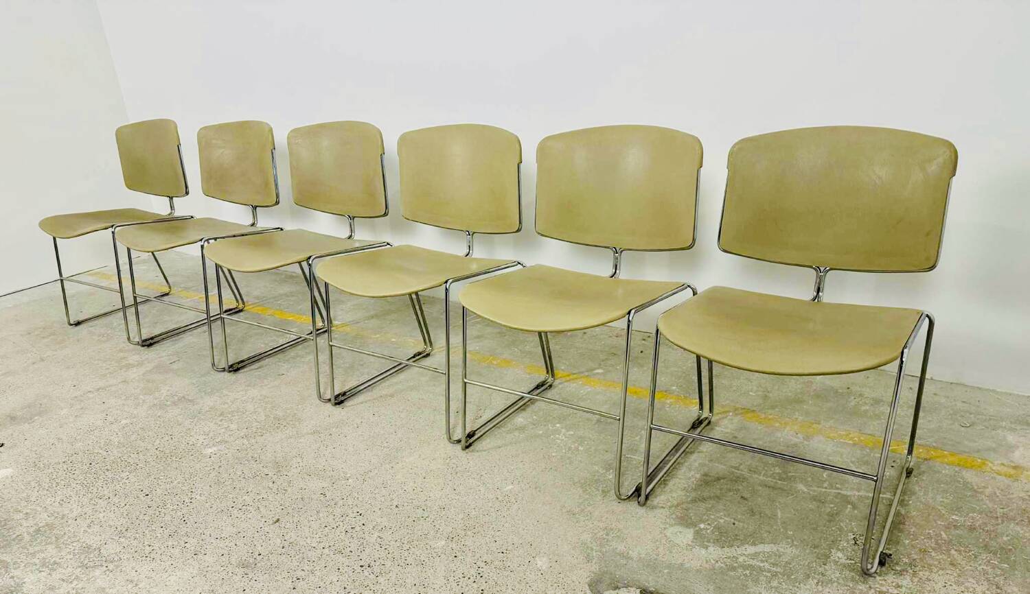 Set of 12 Max Stacker stackable chairs, 1970