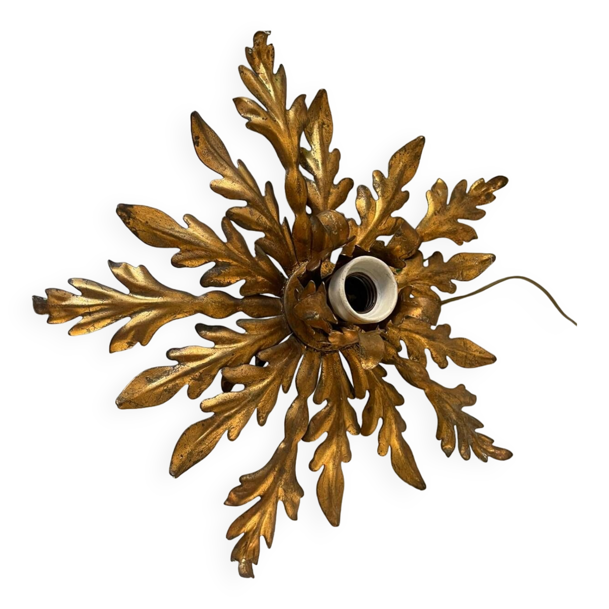 Florentine Gold Gilded Flushmount 1950’s