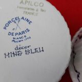 4 Paris porcelain ramekins with Ming blue decor, diameter 8 cm