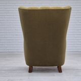1960s, Danish highback armchair, original condition, cotton/wool.