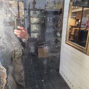 Golden mirror in oak from the 19th century.