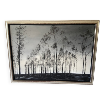 Cadre Tableau Peinture à l'Huile sur Toile Artiste Peintre C. M. Ollivierre