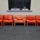 Set of 5 Italian leather armchairs - 1970s