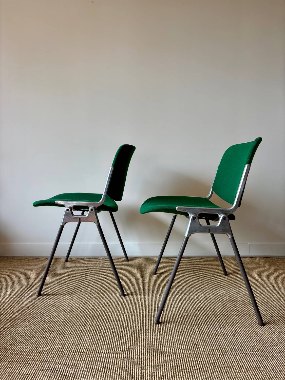 2 Castelli dsc106 green chairs, Italy, 1970s
