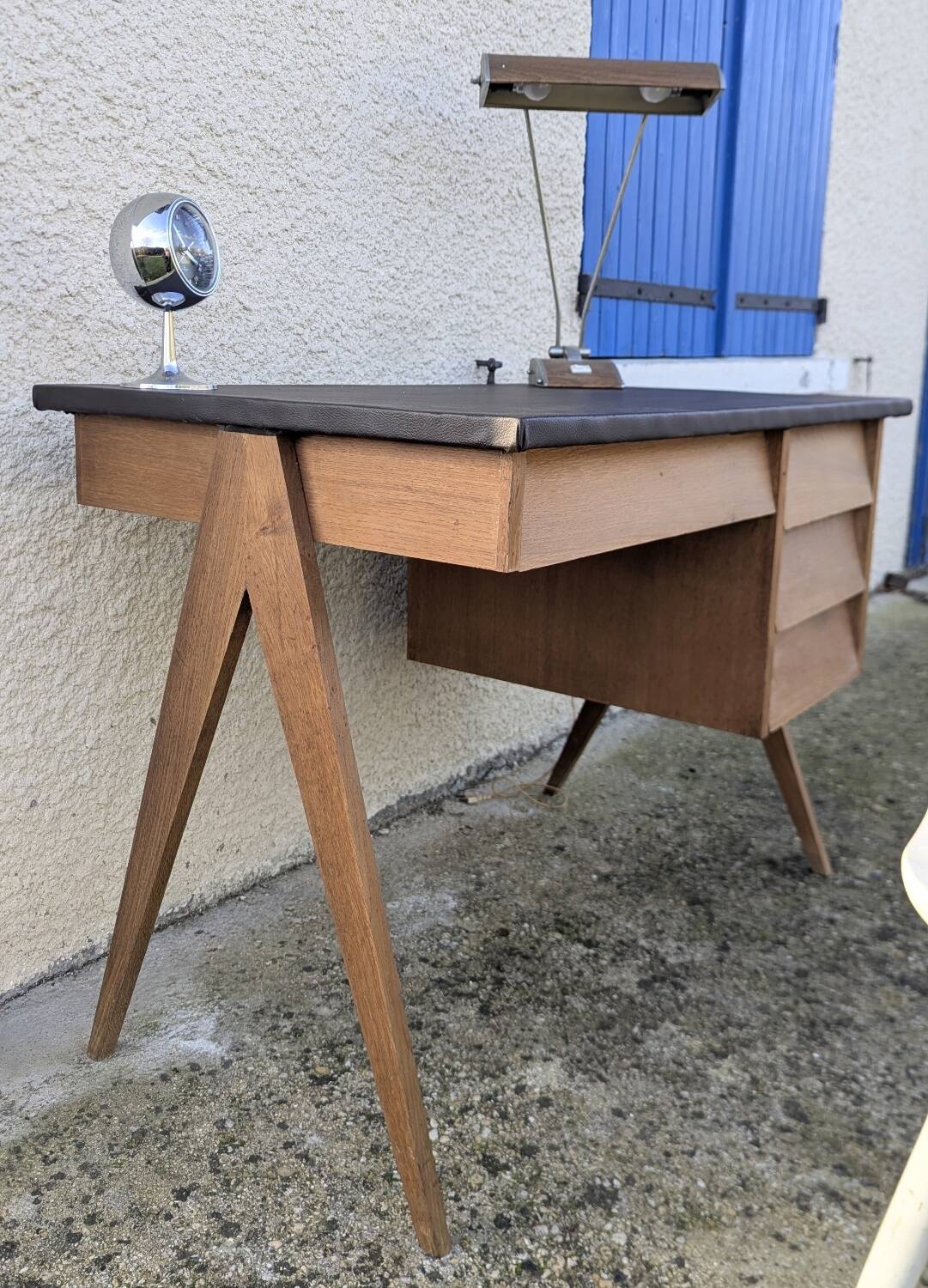 Vintage compass leg desk 50s/60s design