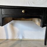 Antique black patinated desk – curved legs and chic country style