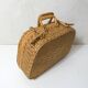 small vintage rattan suitcase