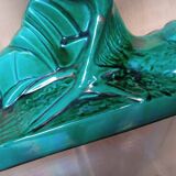 Pheasant statue sculpture glazed ceramic Ch.Lemanceau Art Deco