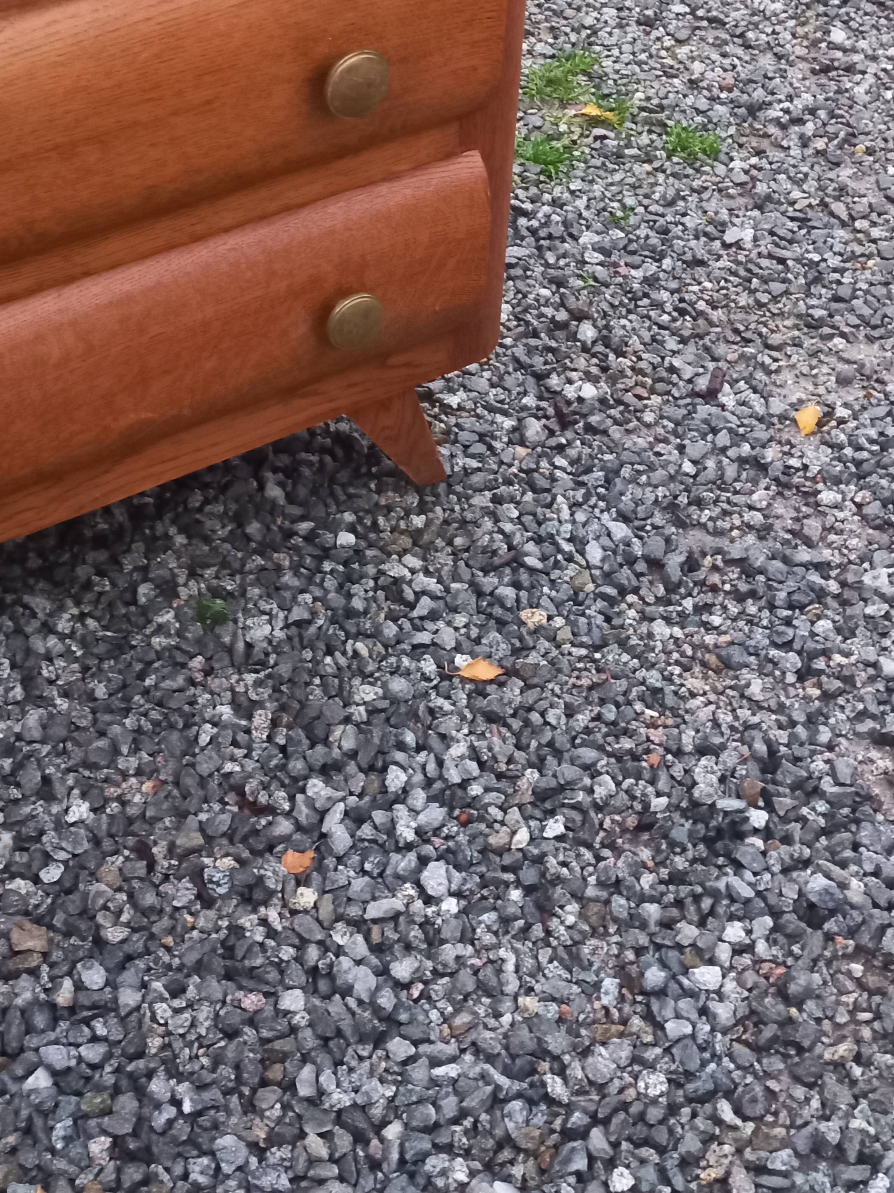 Commode en chêne pieds compas 4 tiroirs, 1950