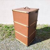 Large vintage arched travel storage trunk