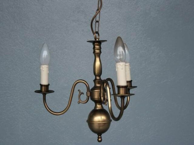 Lustre hollandais en bronze 3 branches