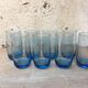 8 verres vintage bleus