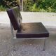 Scandinavian chair in faux leather and chrome steel 1980