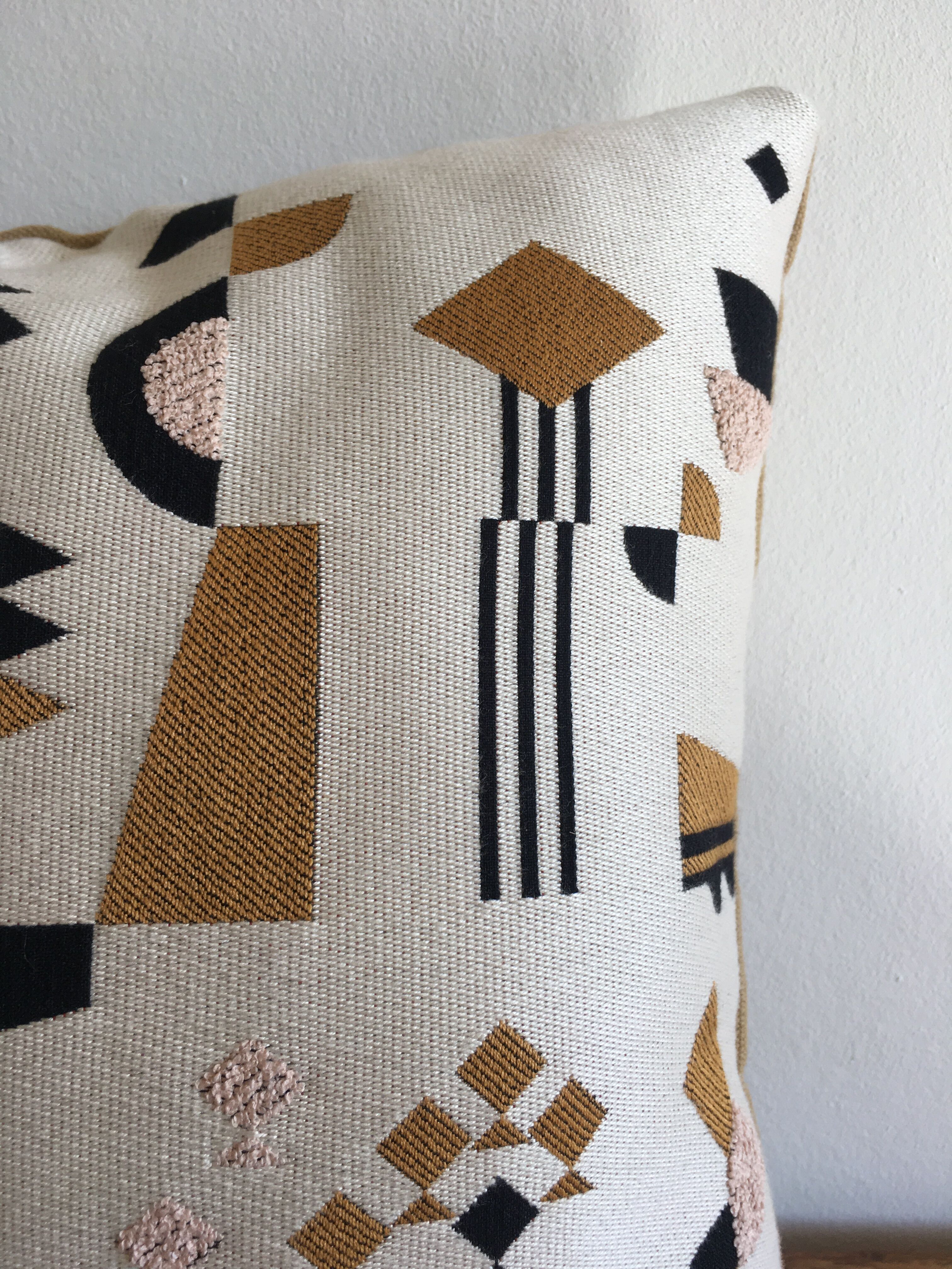 Rectangular cushion with patterns