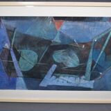 André BRECHET (1921-1993) "Abstract composition" Charcoal and grease pencil signed lower right.
