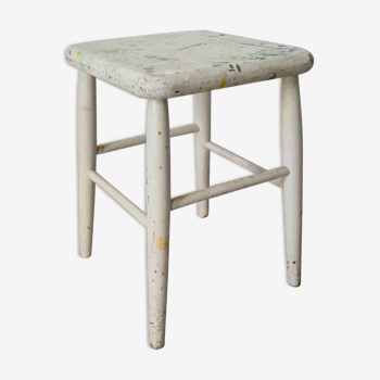 Chic wooden shabby painter's stool
