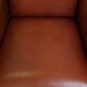 Majestic, luxurious set of 4 cognac-colored cowhide leather Art Deco design armchairs