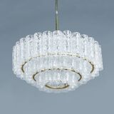 Glass and Brass Chandelier from Doria Leuchten, 1960s