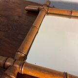 Old bamboo-style wooden mirror from the 50s