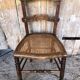 Carved Wood Chair & Vintage Cane Seat #A306